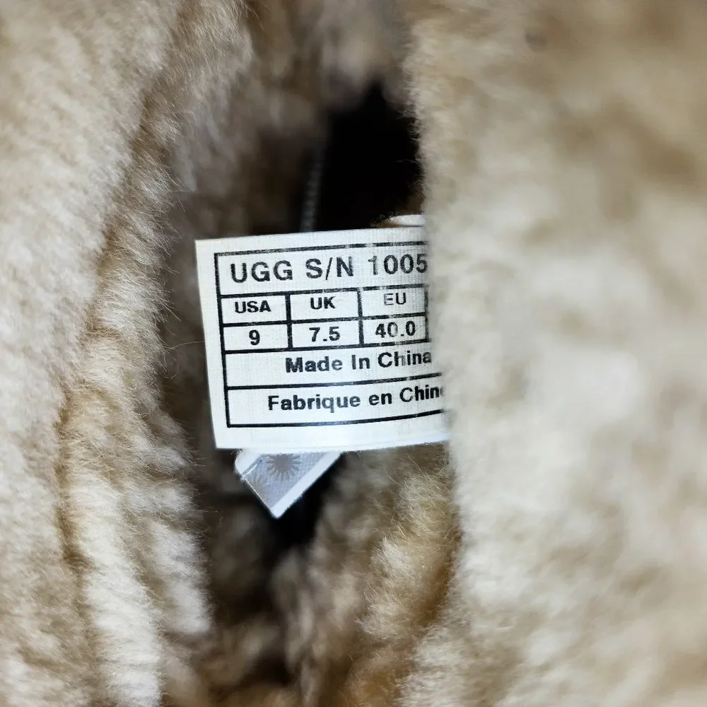 UGG classic gold metallic shimmer leopard brown winter fur boots Size 9 - Picture 7 of 7